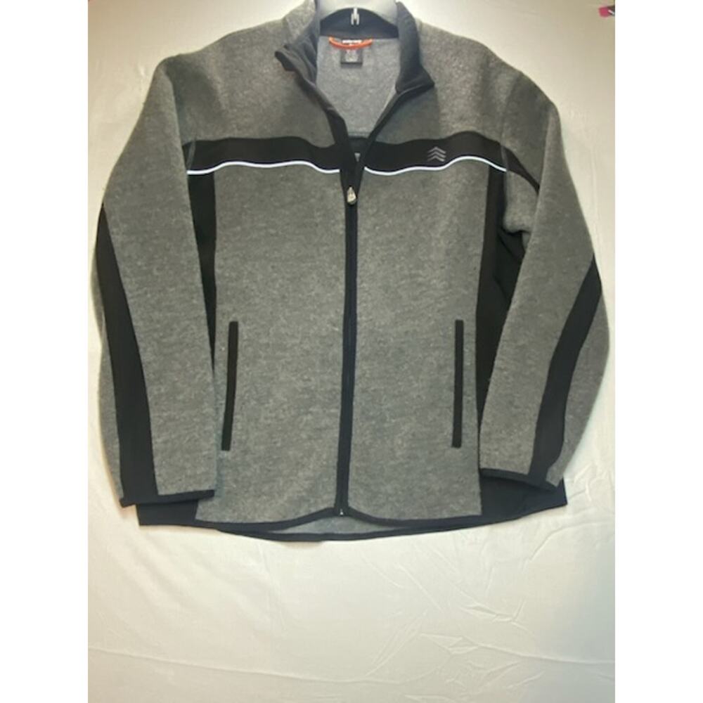 Solaris Wool‑Blend Full Zip Jacket • Black & Gray • Men’s XL